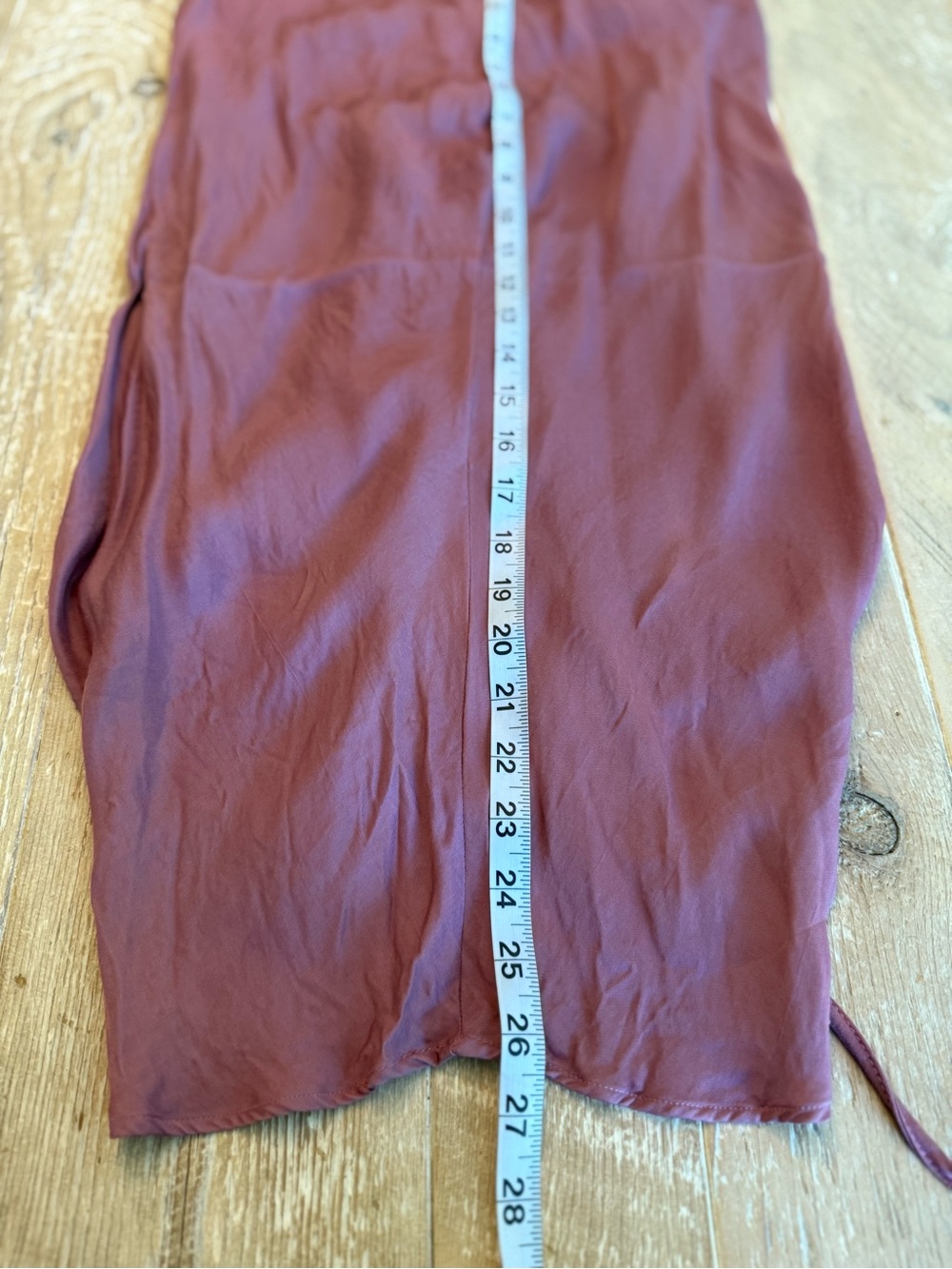 ZARA Dusty Mauve Ruched Drawstring Midi Skirt - Picture 6 of 6